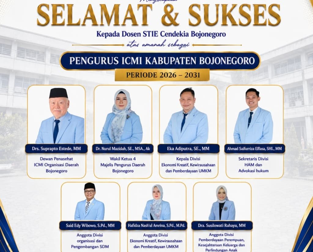 Dosen STIE Cendekia Bojonegoro Terpilih Menjadi Pengurus ICMI Orda Bojonegoro Periode 2026–2031