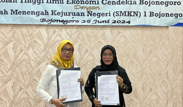 STIE Cendekia Bojonegoro Jalin Kerja Sama dengan SMKN 1 Bojonegoro Melalui Penandatanganan MoU dan MoA